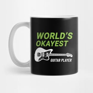 World's Okayest Guitar Player Offset Style Electric Guitar Dark Theme Mug